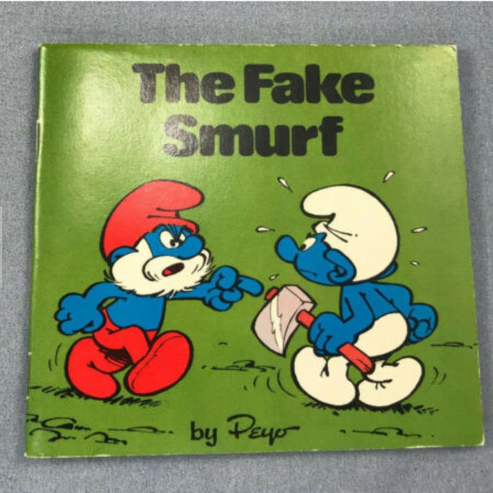 The Fake Smurf Mini Picture Story Book by Peyo Smurfland Papa Smurf 1981 English